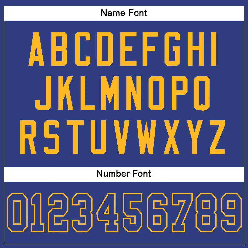 Custom Royal Royal-Gold Mesh Authentic Football Jersey