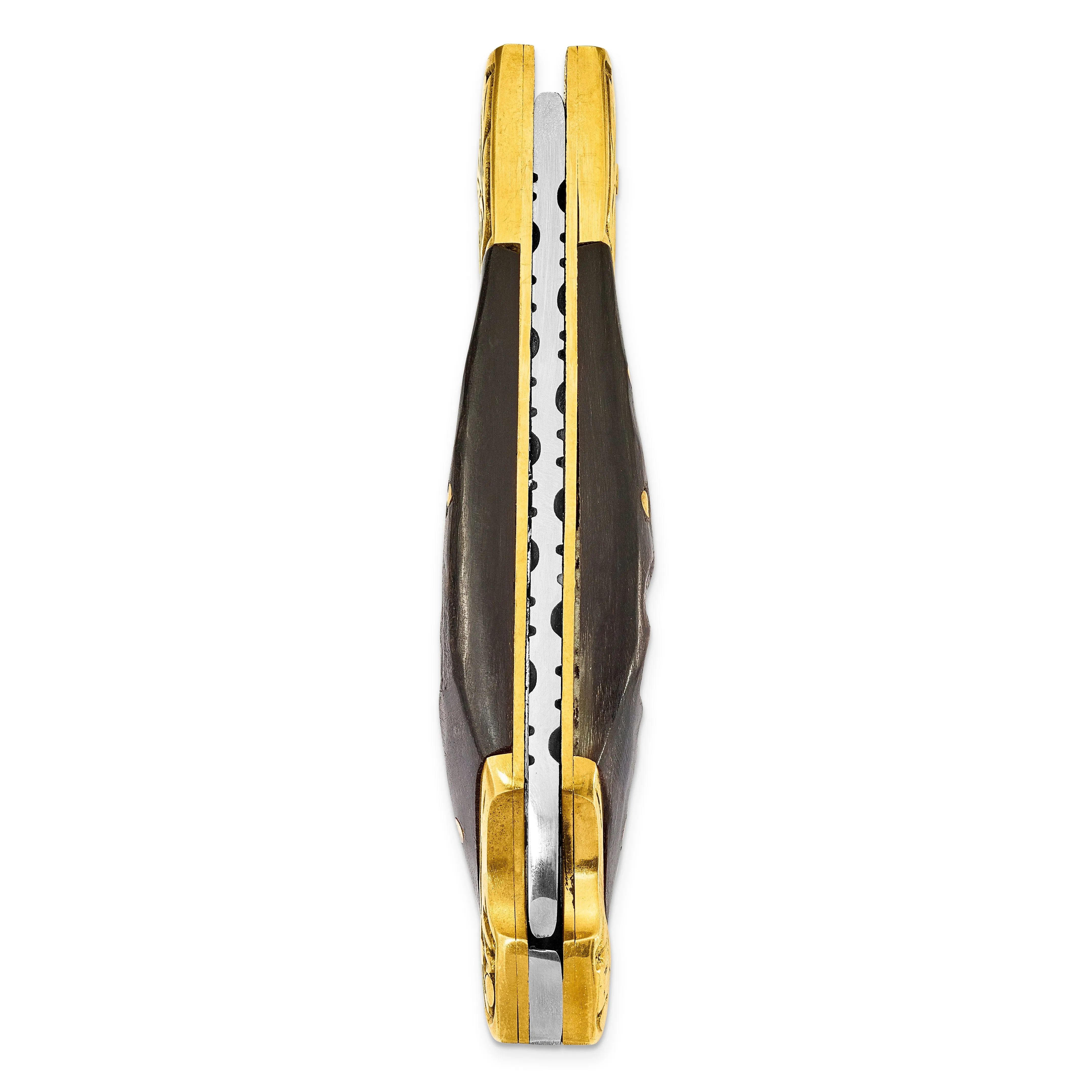 Damascus Steel Brass Ram Horn Handle Knife