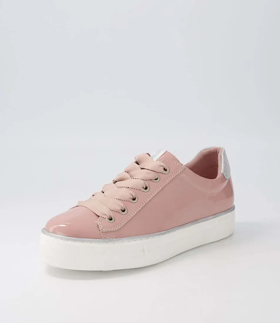 Django & Juliette -Finni Blush Patent,Silver Multi Sneakers