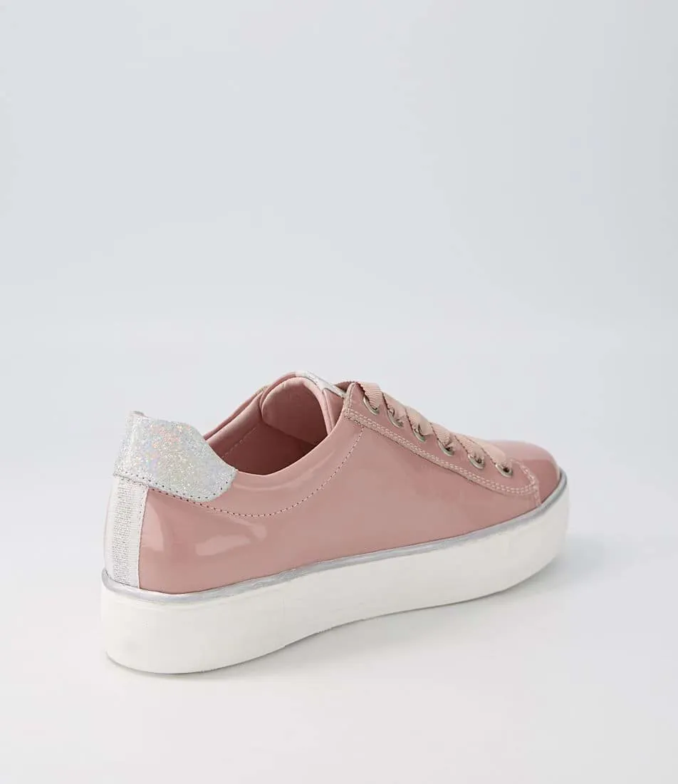 Django & Juliette -Finni Blush Patent,Silver Multi Sneakers