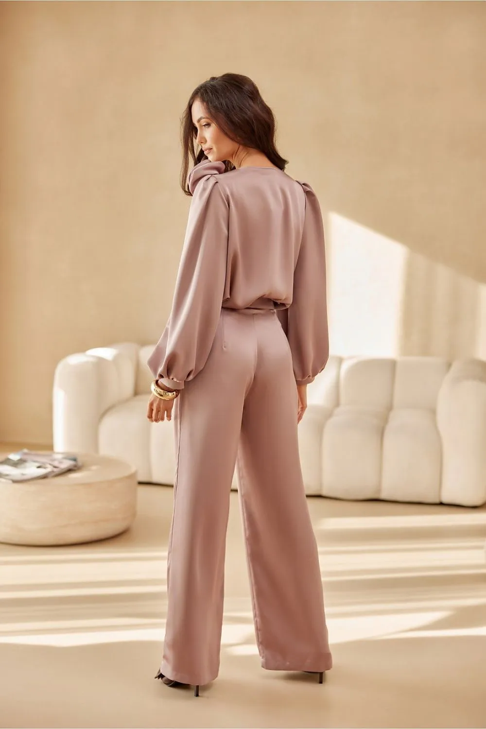 Elegant High-Rise Satin Trousers