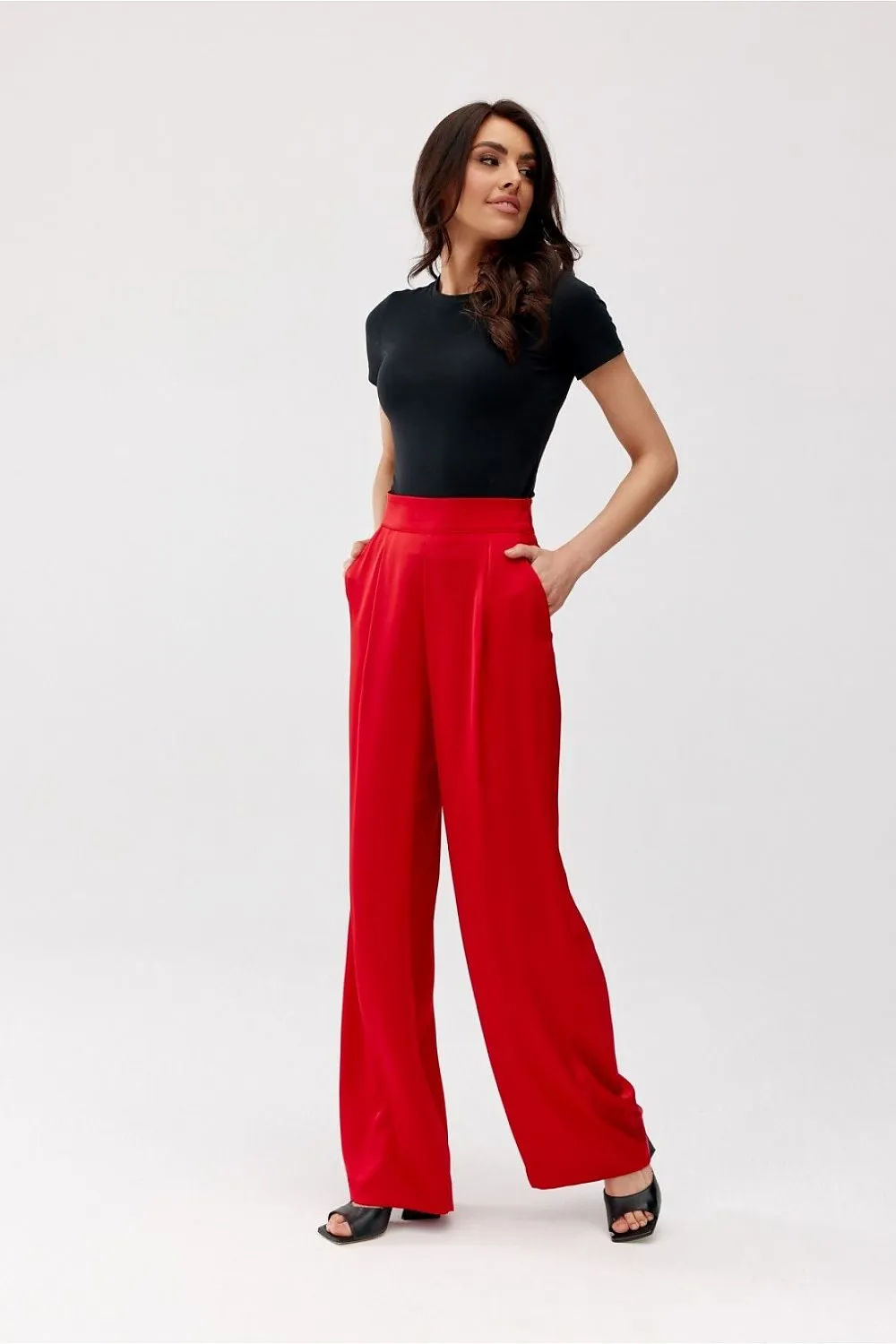 Elegant High-Rise Satin Trousers