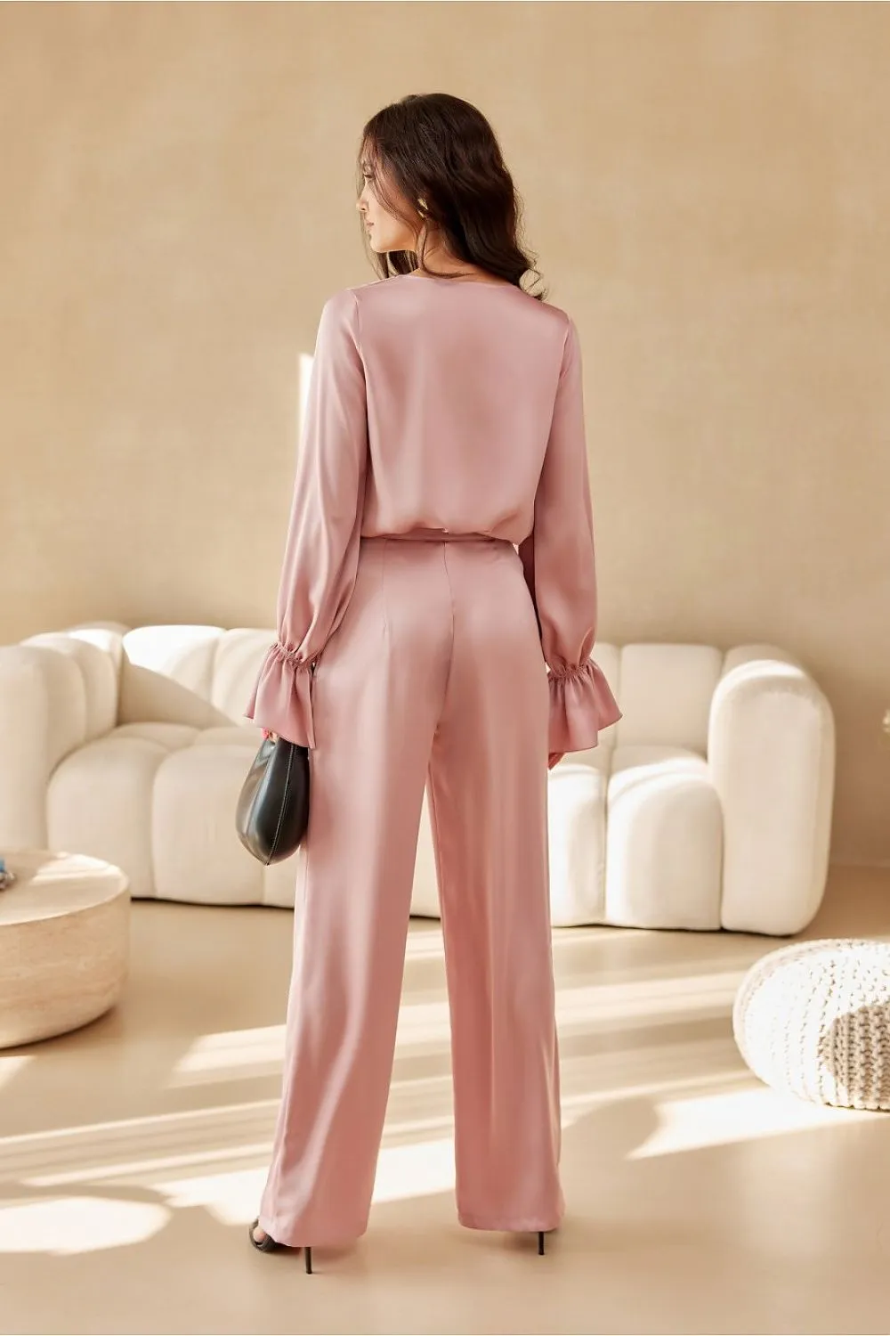 Elegant High-Rise Satin Trousers