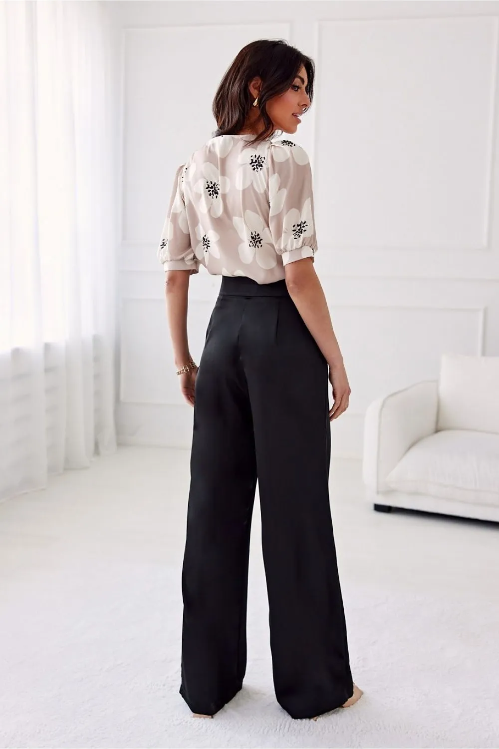Elegant High-Rise Satin Trousers