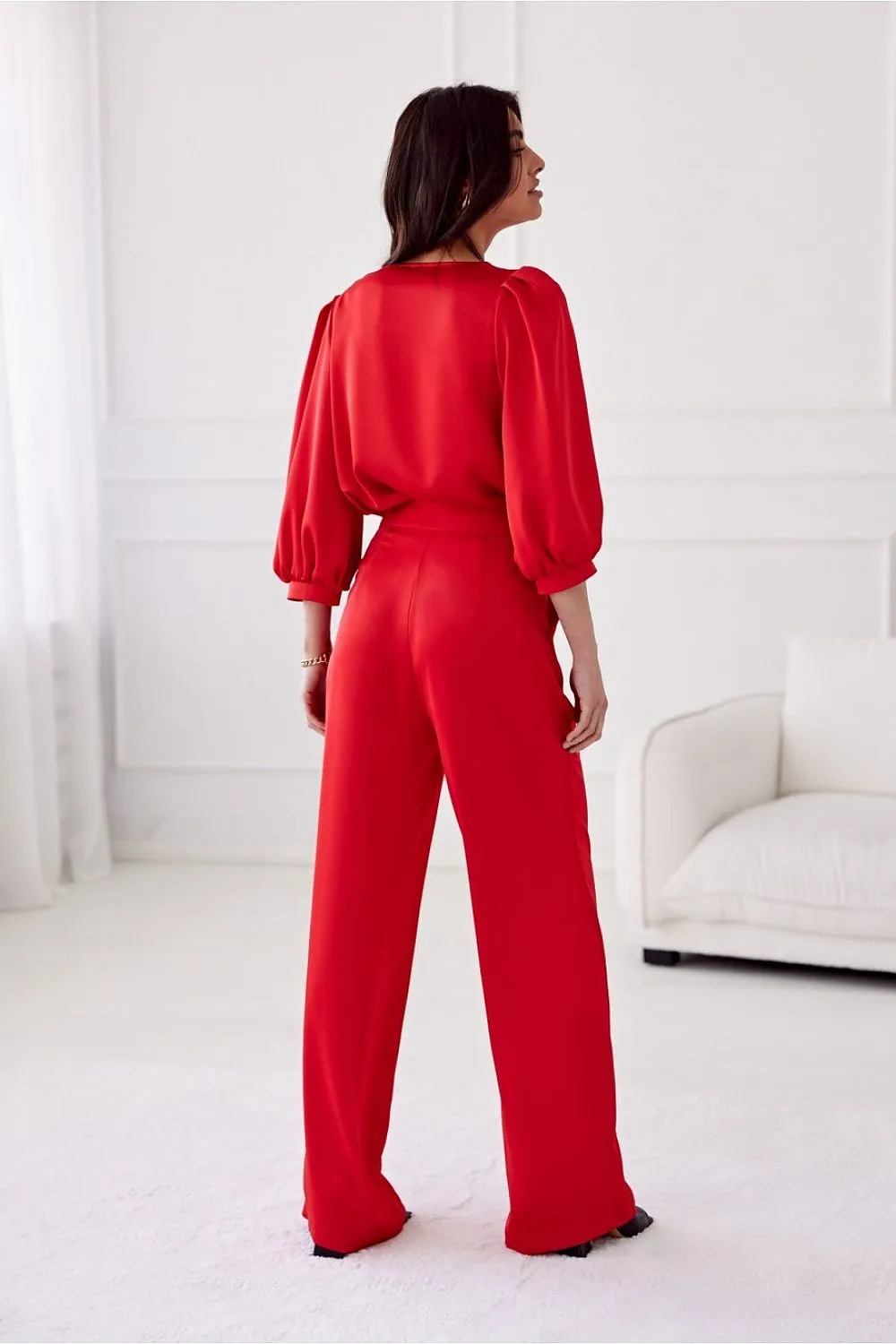 Elegant High-Rise Satin Trousers