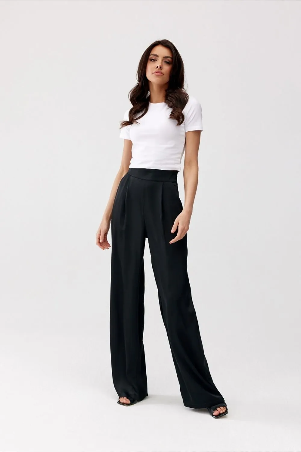 Elegant High-Rise Satin Trousers