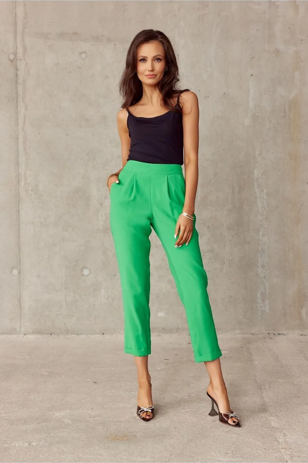 Elegant Turn-Up Straight-Leg Trousers