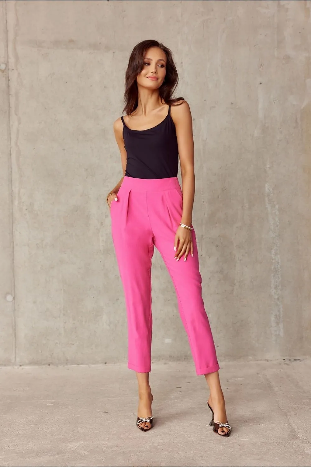 Elegant Turn-Up Straight-Leg Trousers