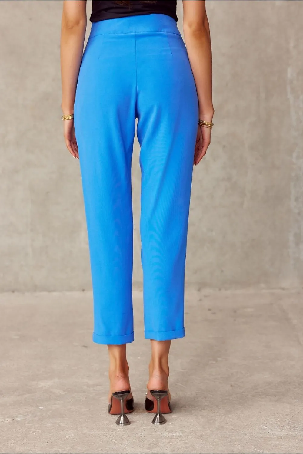Elegant Turn-Up Straight-Leg Trousers