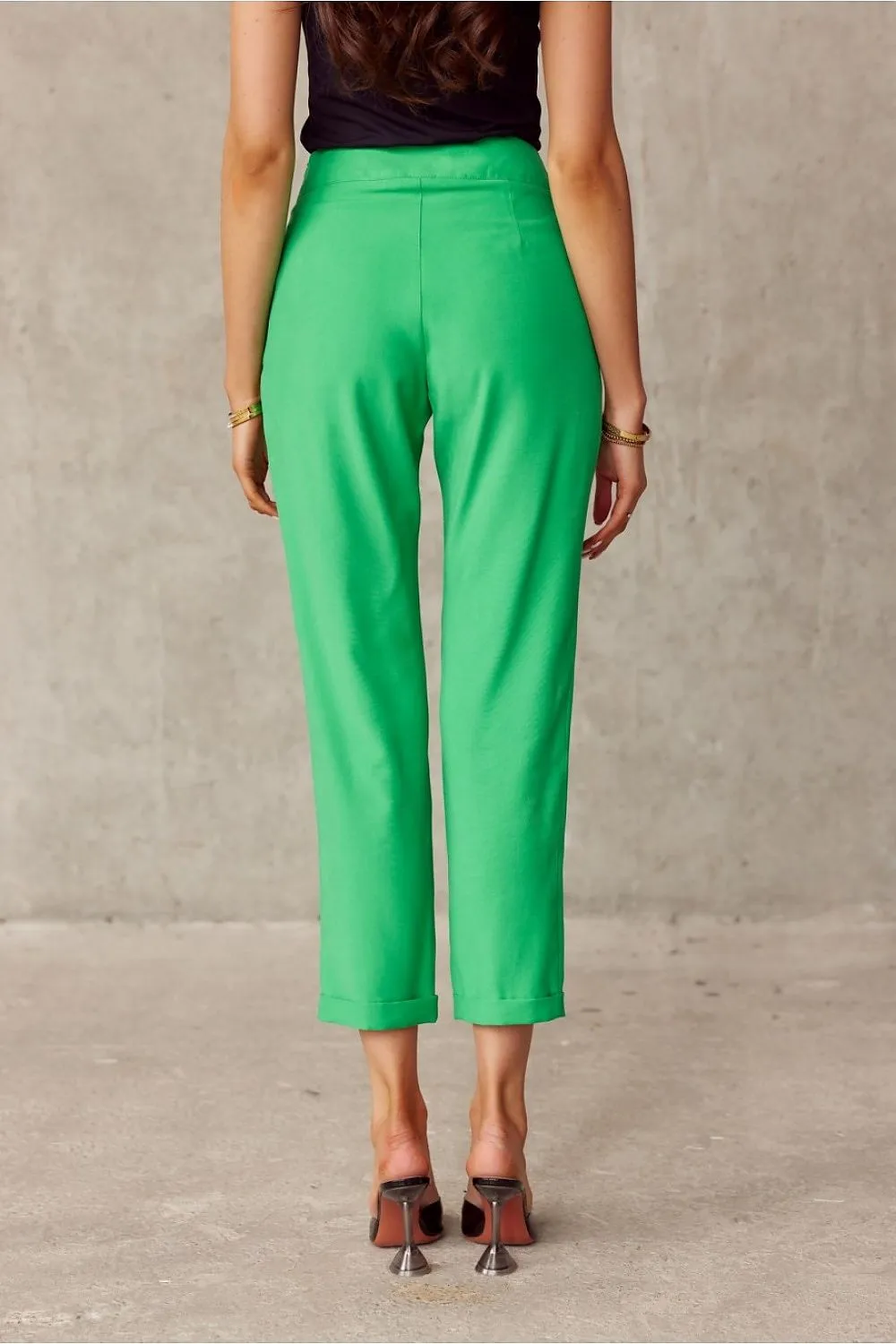 Elegant Turn-Up Straight-Leg Trousers