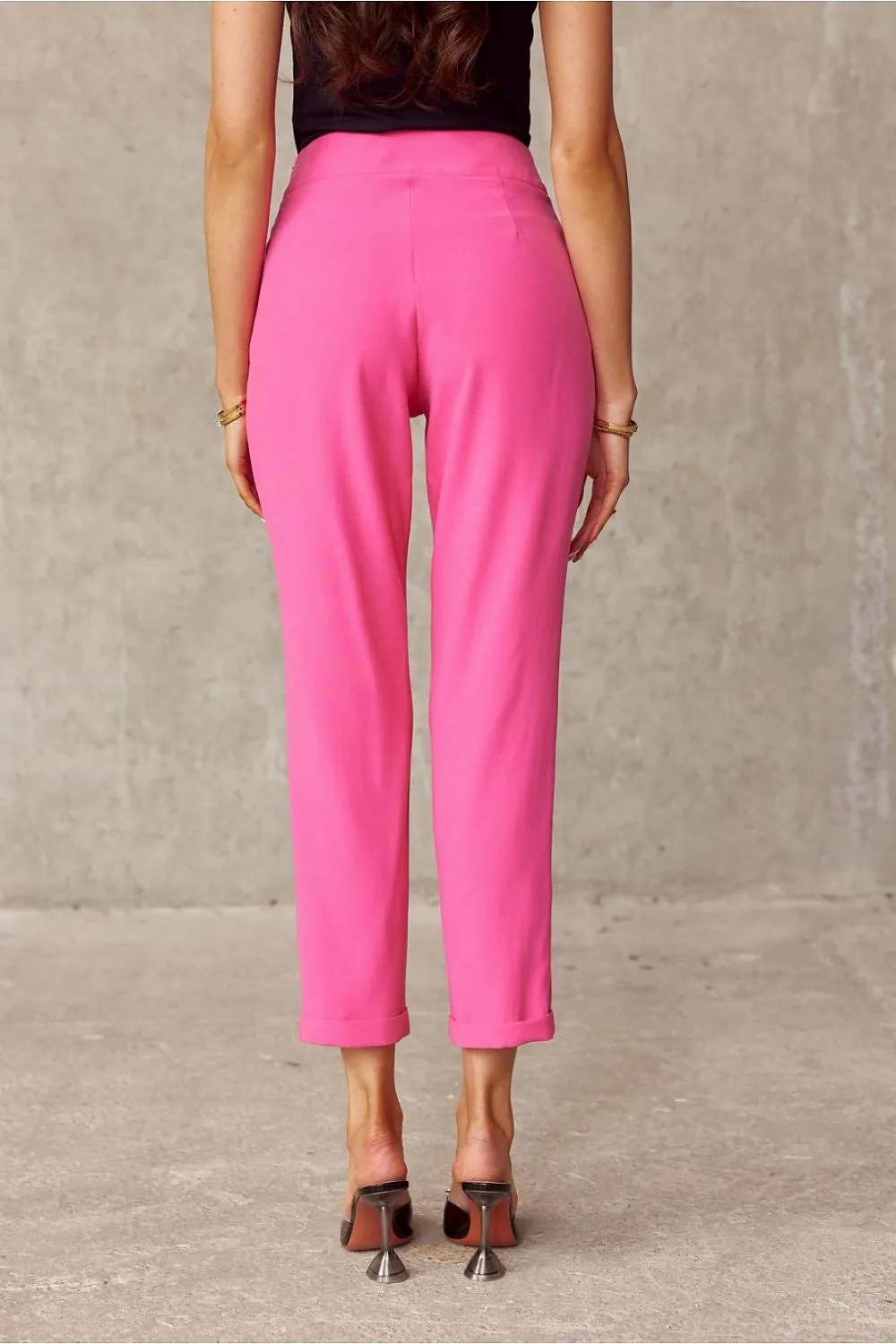 Elegant Turn-Up Straight-Leg Trousers