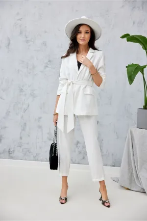 Elegant Turn-Up Straight-Leg Trousers