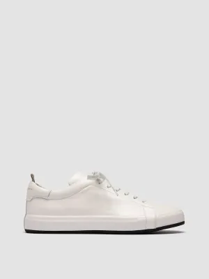 ESSENCE 001 - White Leather Low Top Sneakers