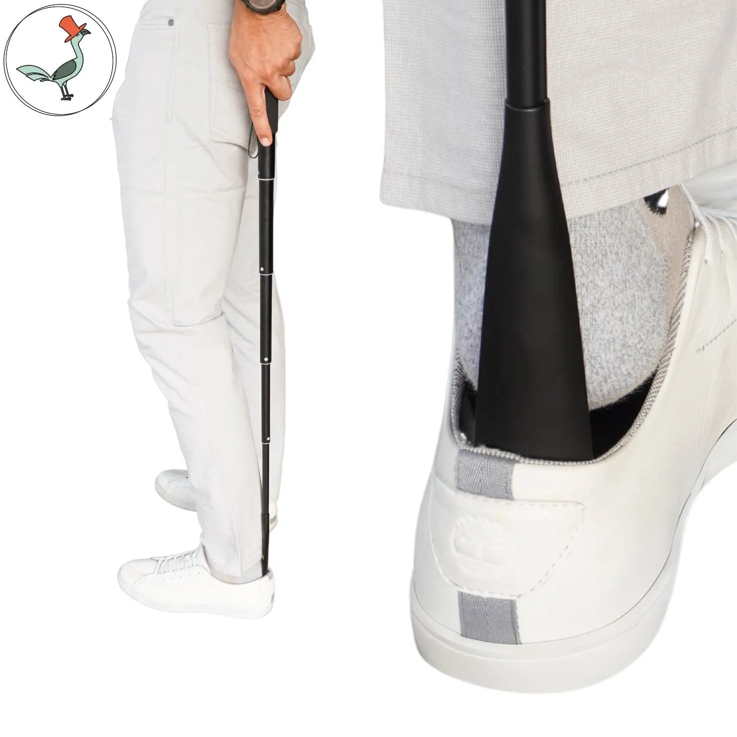 Extendable extra long travel shoe horn