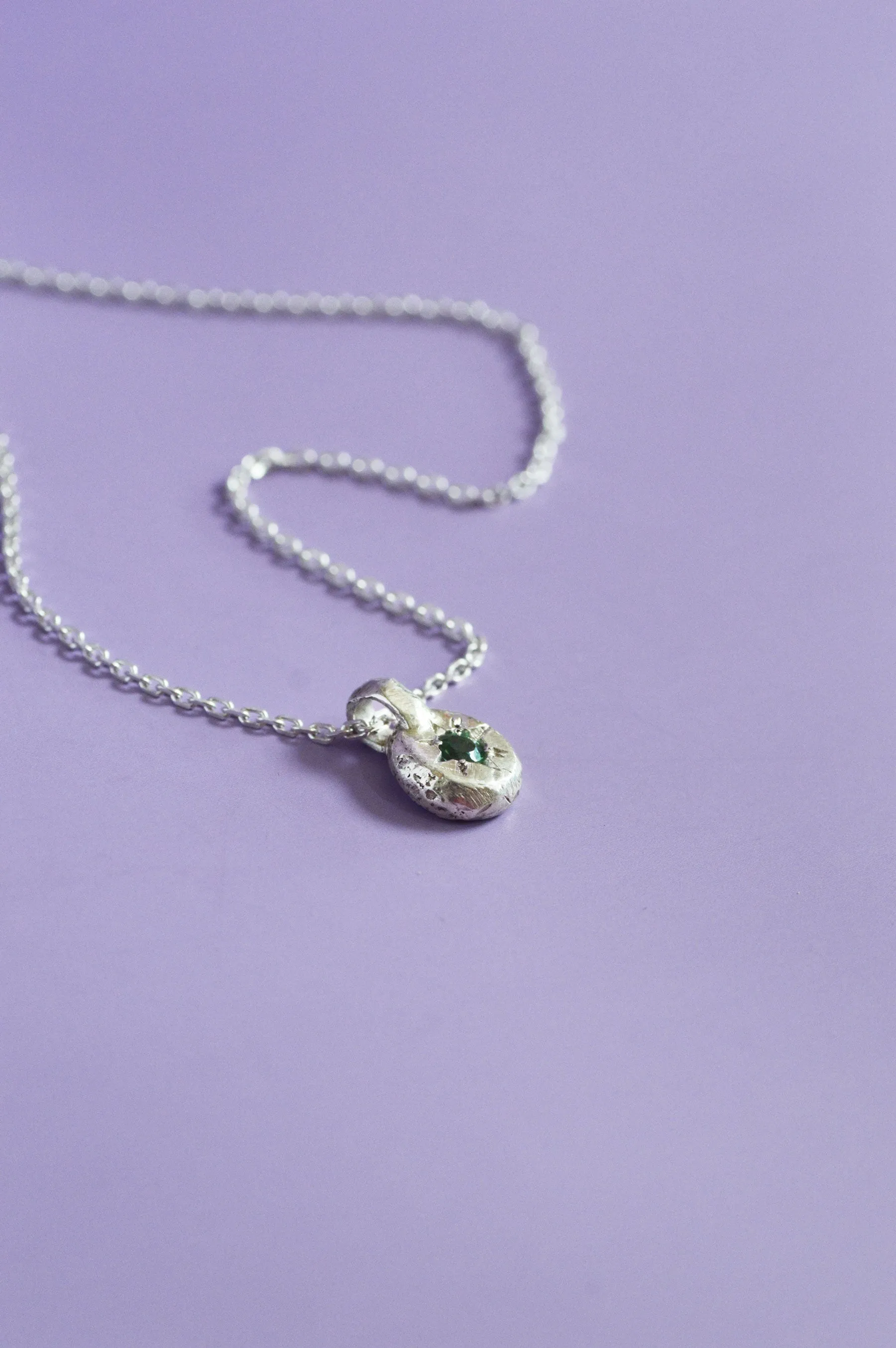 Fay Green Tourmaline Silver Pendant