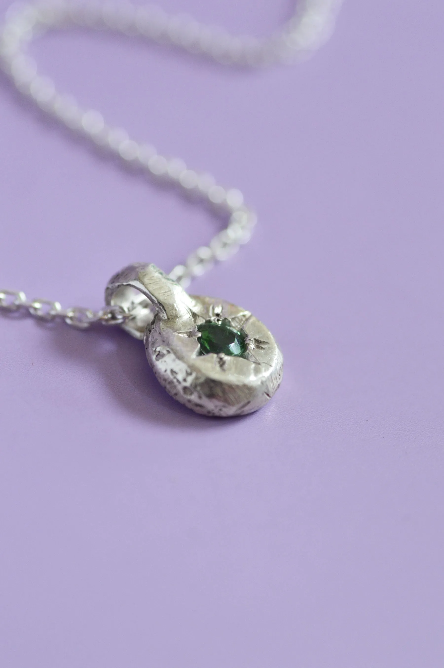 Fay Green Tourmaline Silver Pendant