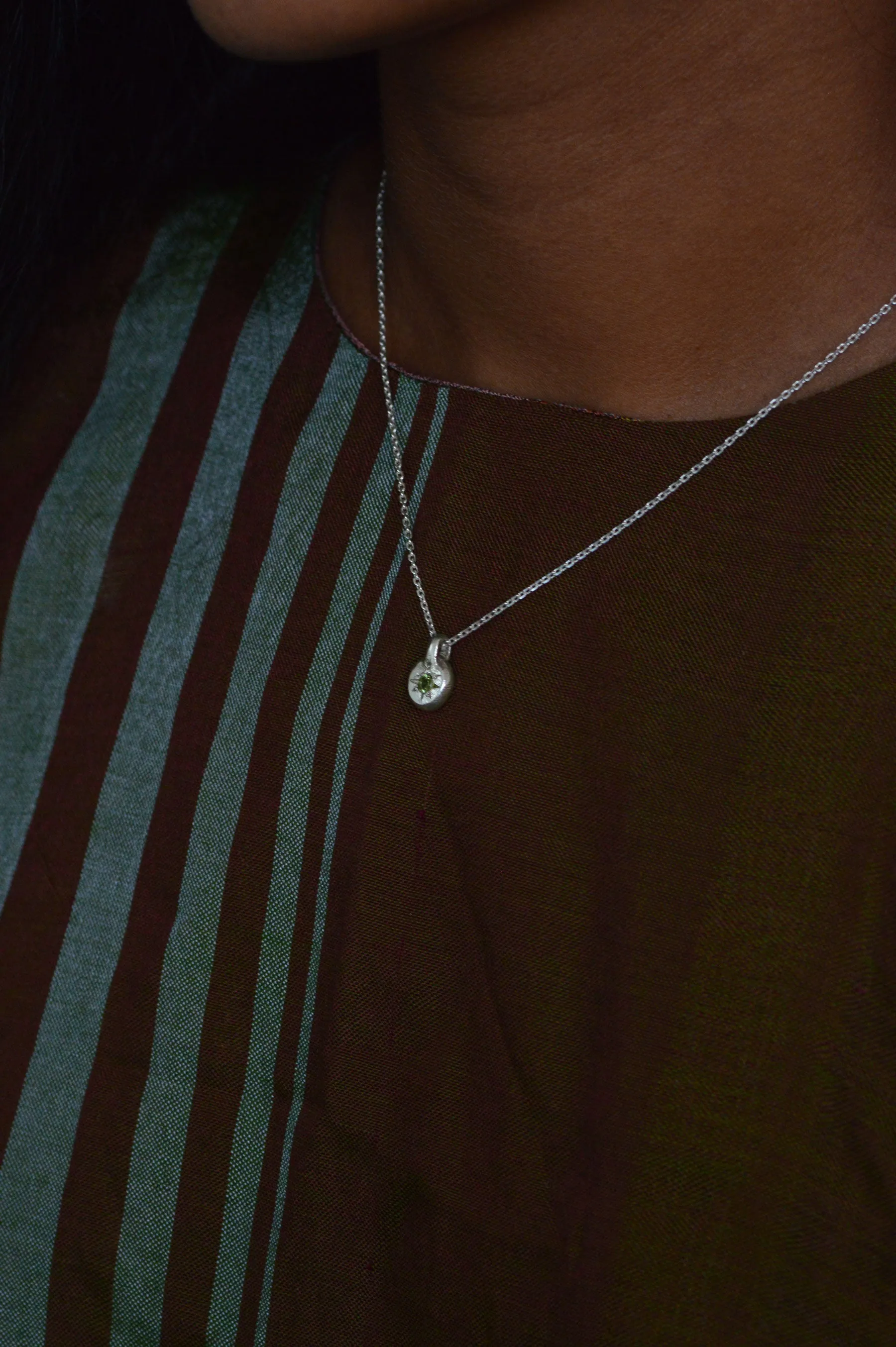 Fay Green Tourmaline Silver Pendant