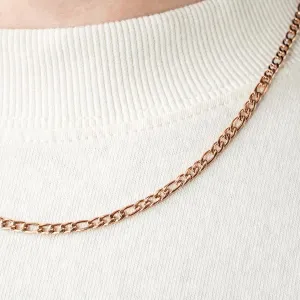 Figaro Chain Necklace - Rose Gold