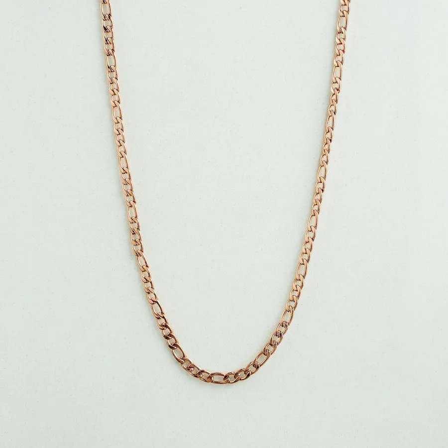 Figaro Chain Necklace - Rose Gold