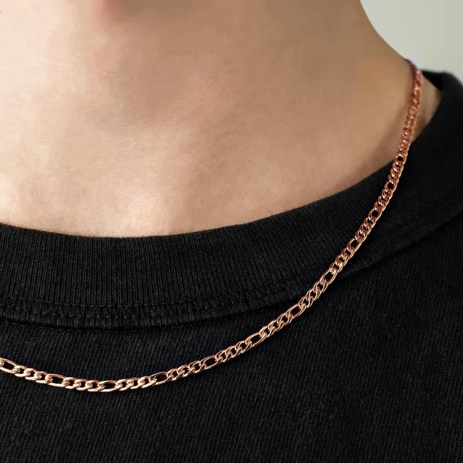 Figaro Chain Necklace - Rose Gold
