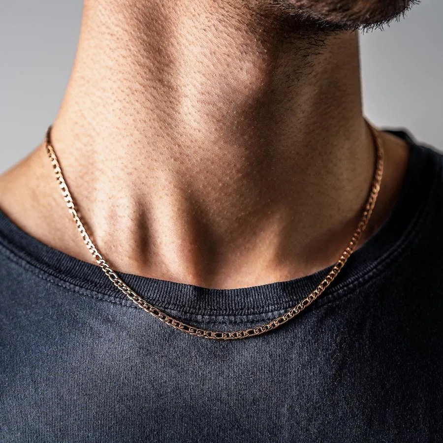 Figaro Chain Necklace - Rose Gold