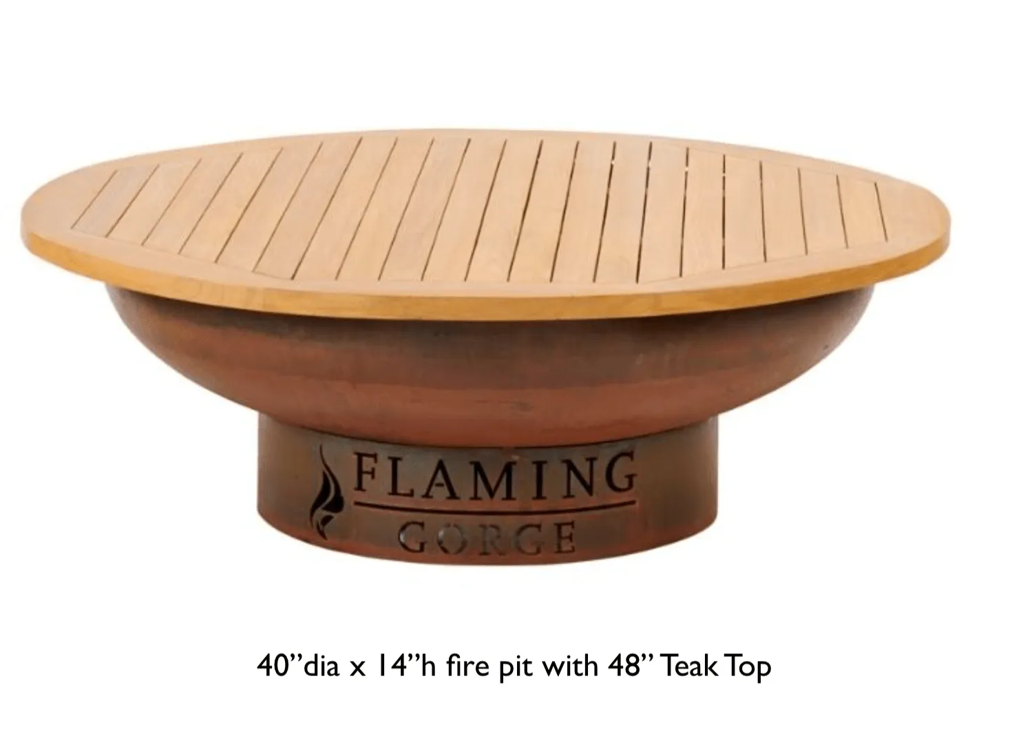 Flaming Gorge Gobi Steel Fire Pit & Teak Top