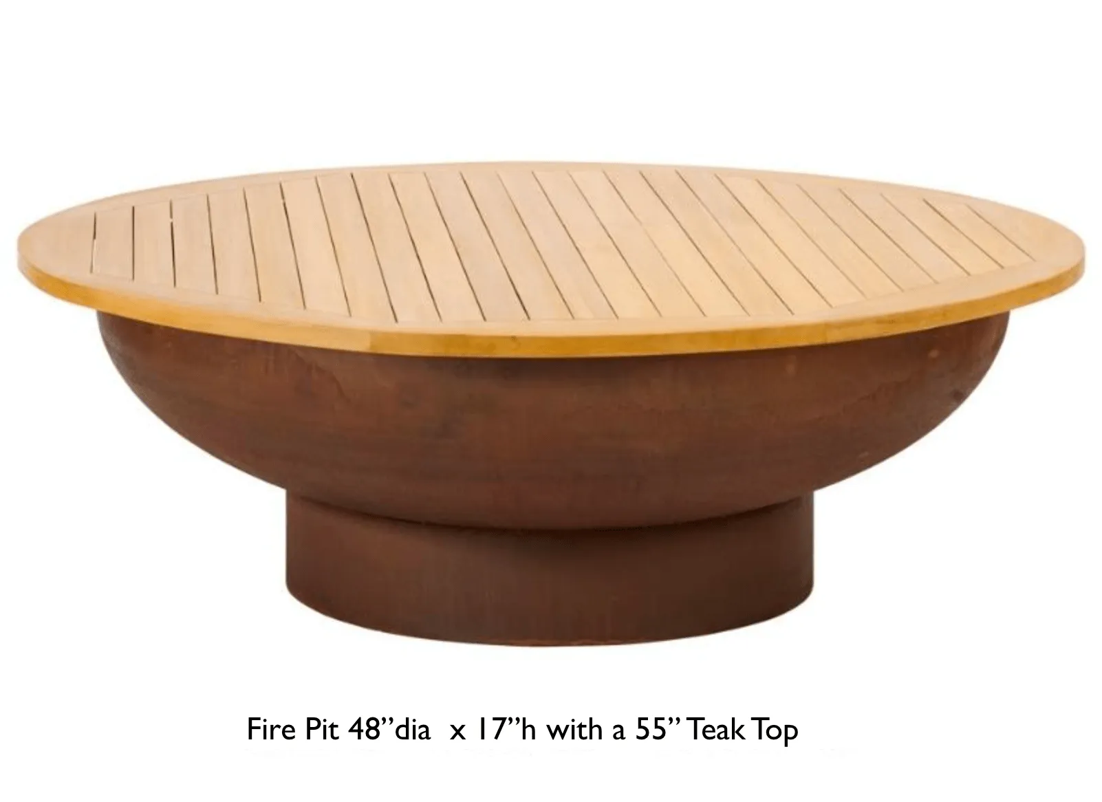 Flaming Gorge Gobi Steel Fire Pit & Teak Top