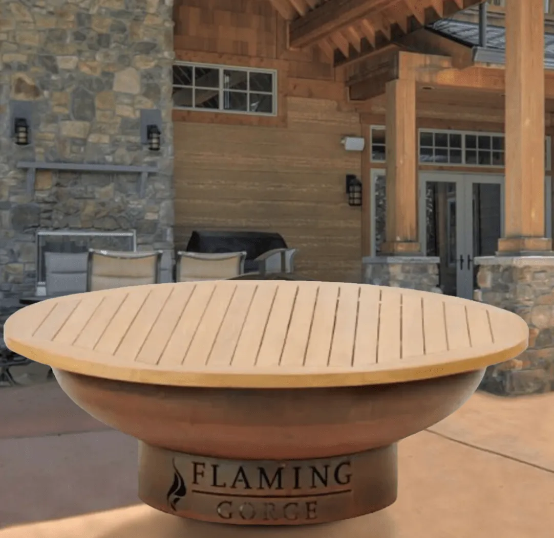 Flaming Gorge Gobi Steel Fire Pit & Teak Top
