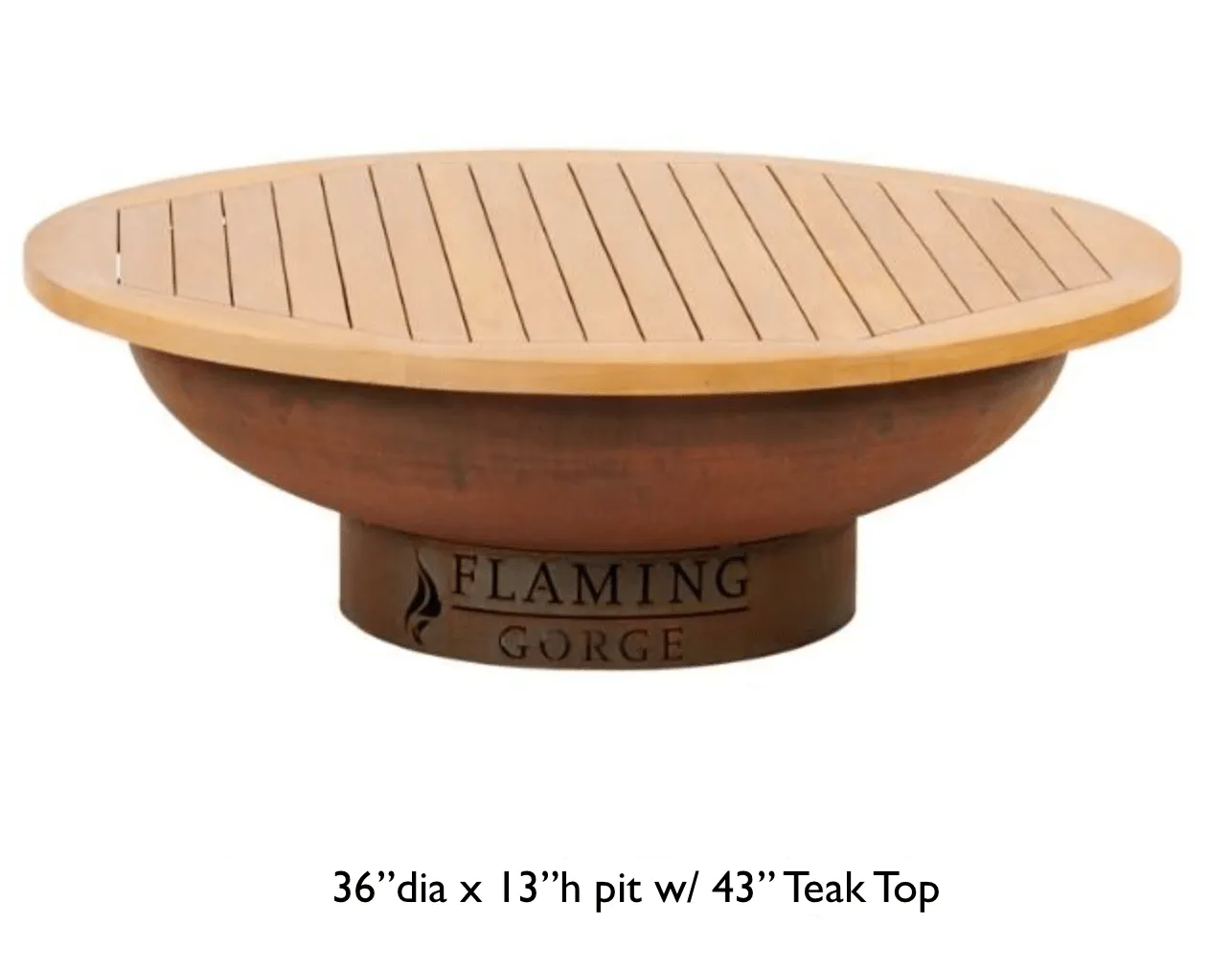 Flaming Gorge Gobi Steel Fire Pit & Teak Top
