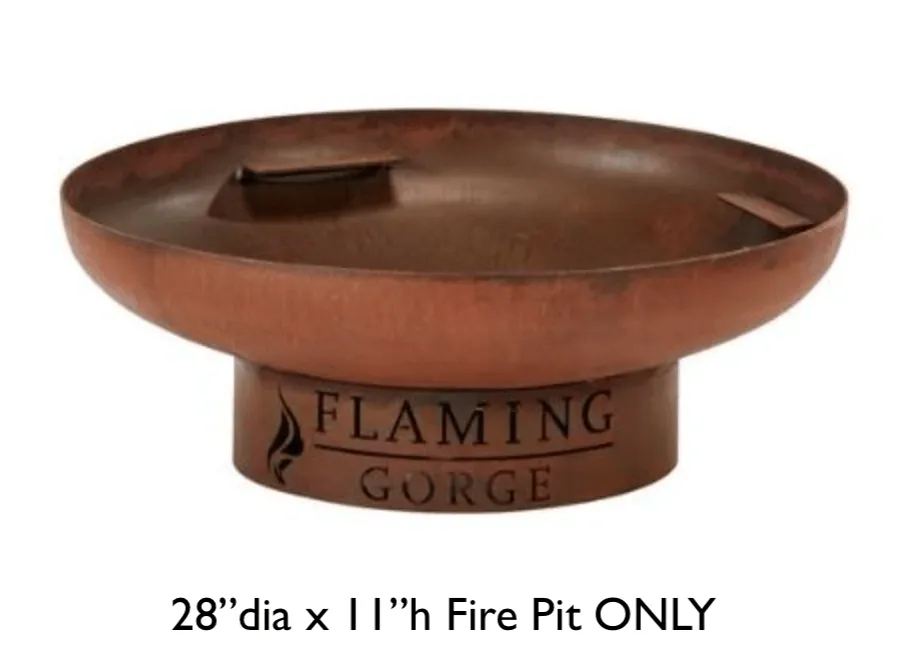 Flaming Gorge Gobi Steel Fire Pit & Teak Top