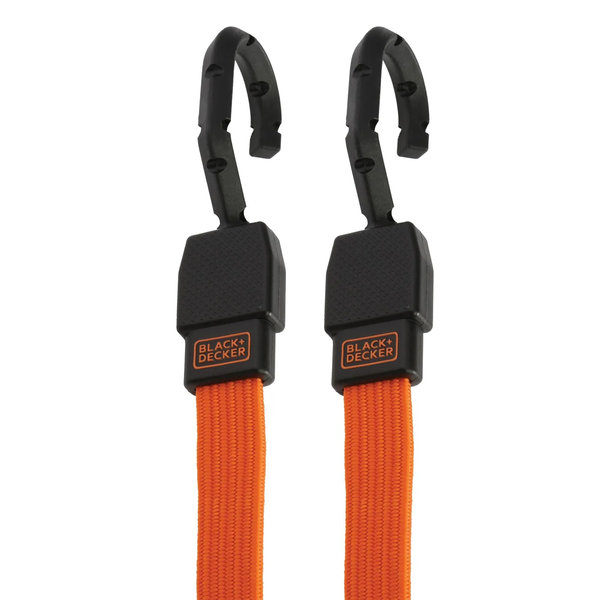 Flat Bungee Cord Straps, 24-Inch, 2 Pack, Black | Orange
