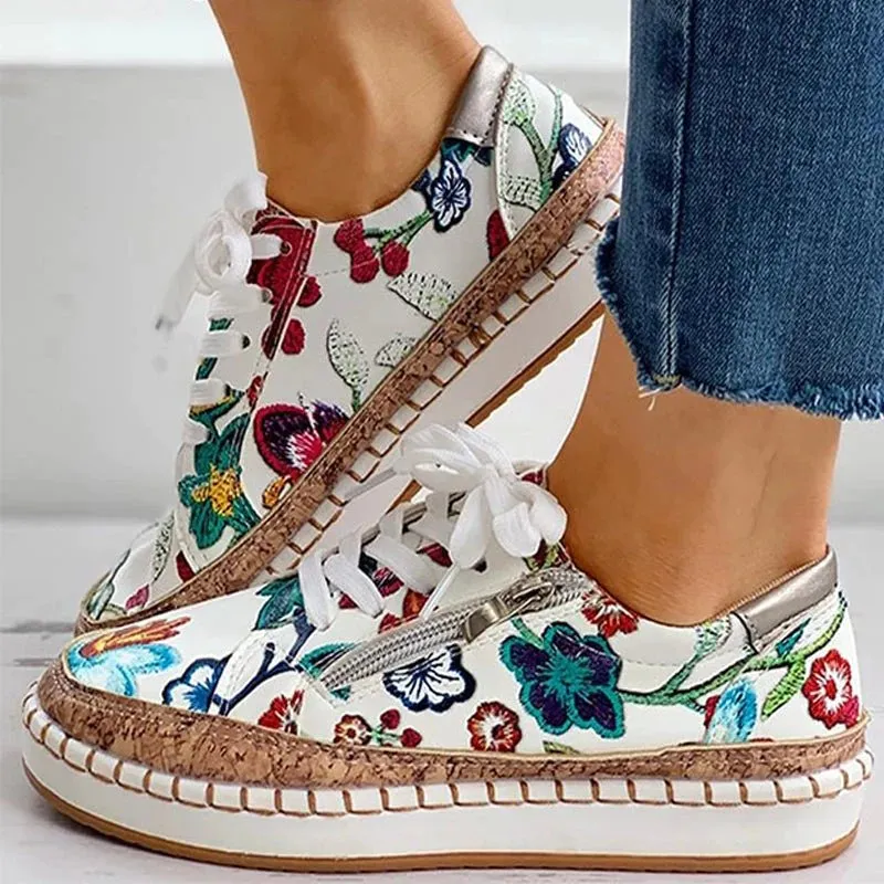 Fleur - Bloemige Sneakers voor Dames - Stijlvol en Comfortabel