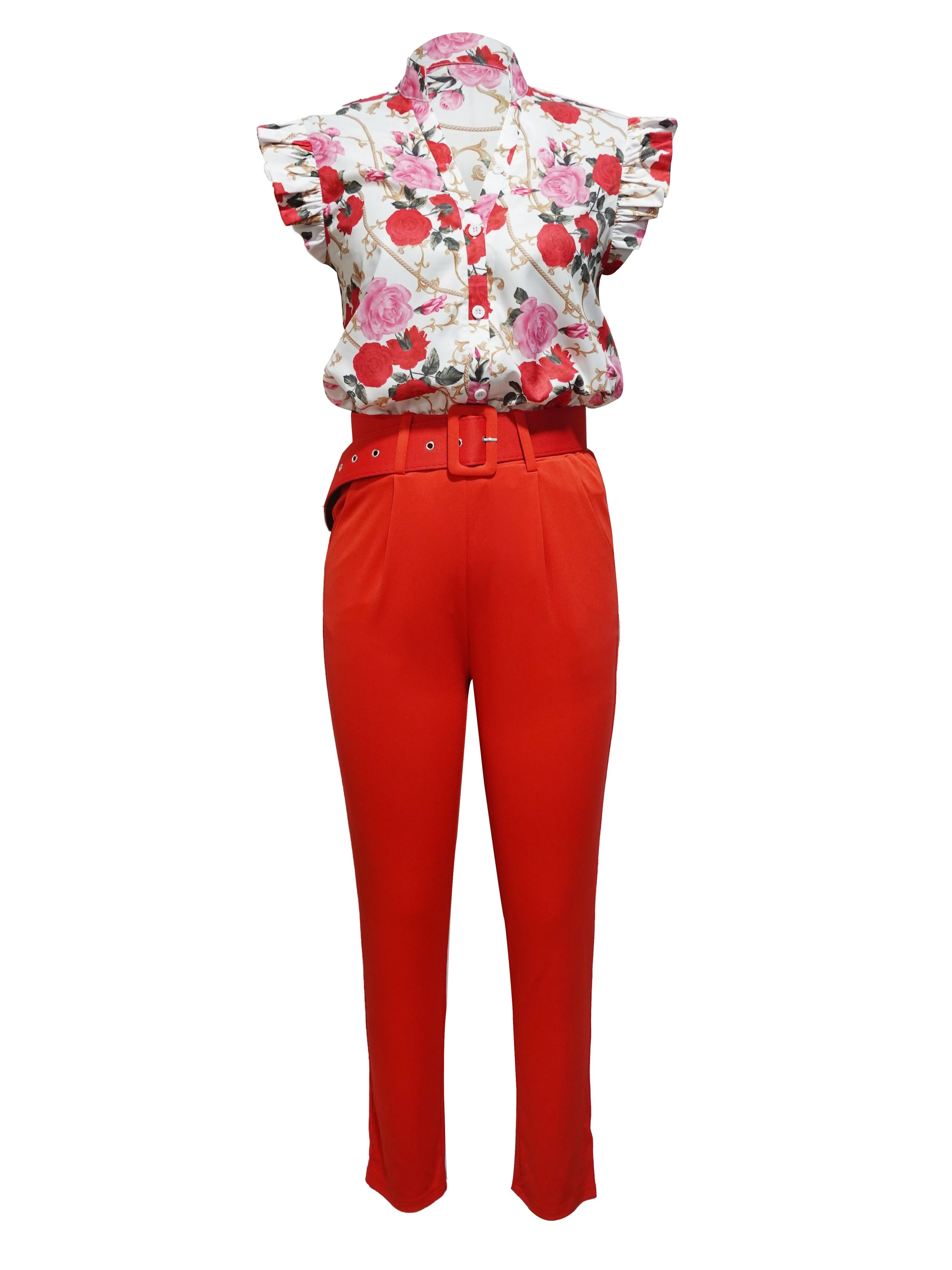 Florabel - Chic Ruffle-Sleeve Ensemble