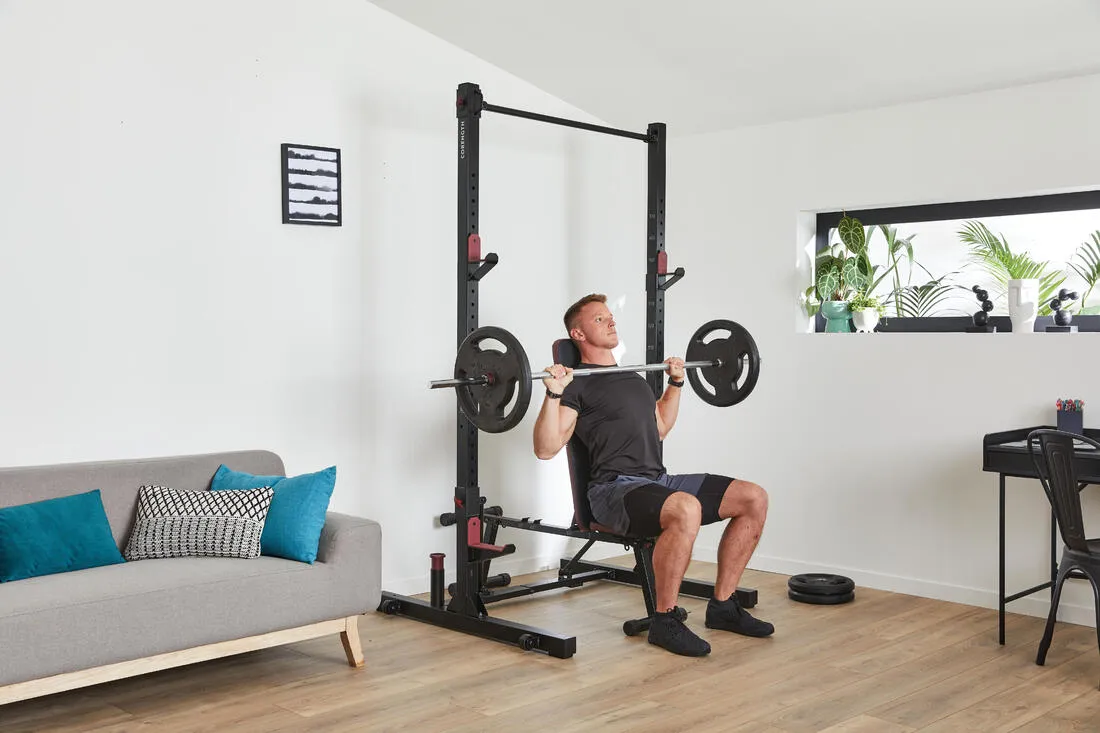 Fold-Down Incline Weights Bench with Leg Bar 500 Fold
