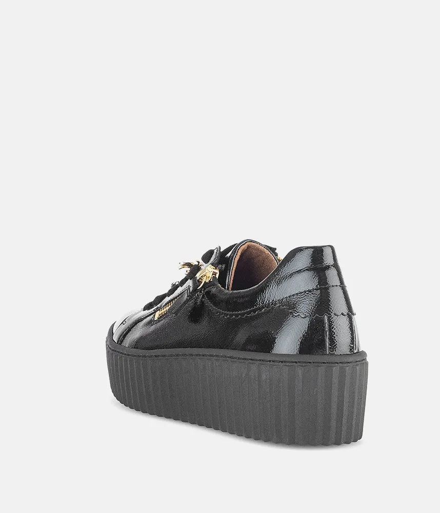 Gabor Sporty Luxe Black Patent Sneaker