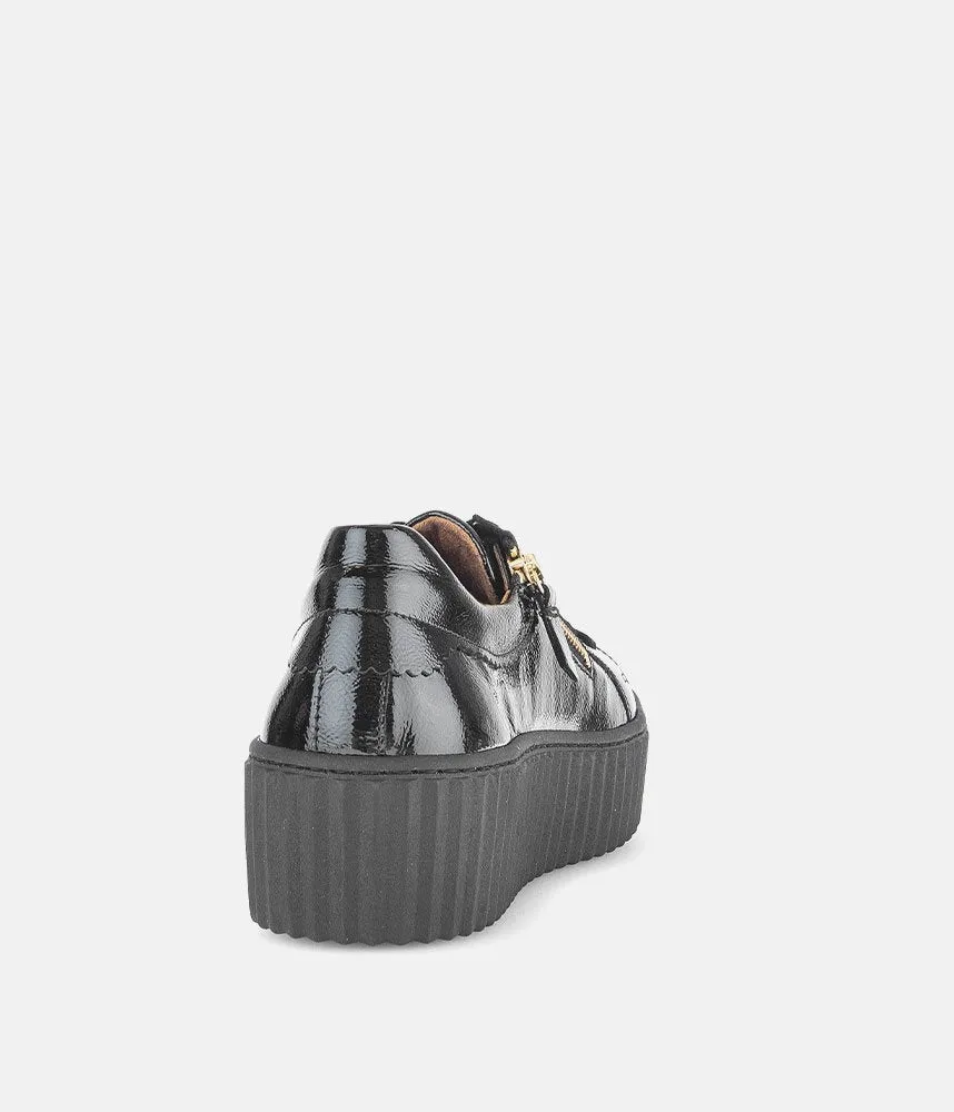 Gabor Sporty Luxe Black Patent Sneaker