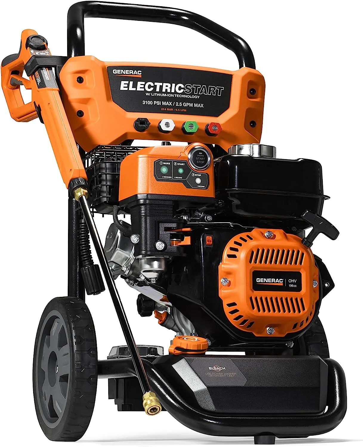 GENERAC 3100 PSI 2.5 .GPM PRESSURE WASHER 8895 GAS POWERED ELECTRIC START