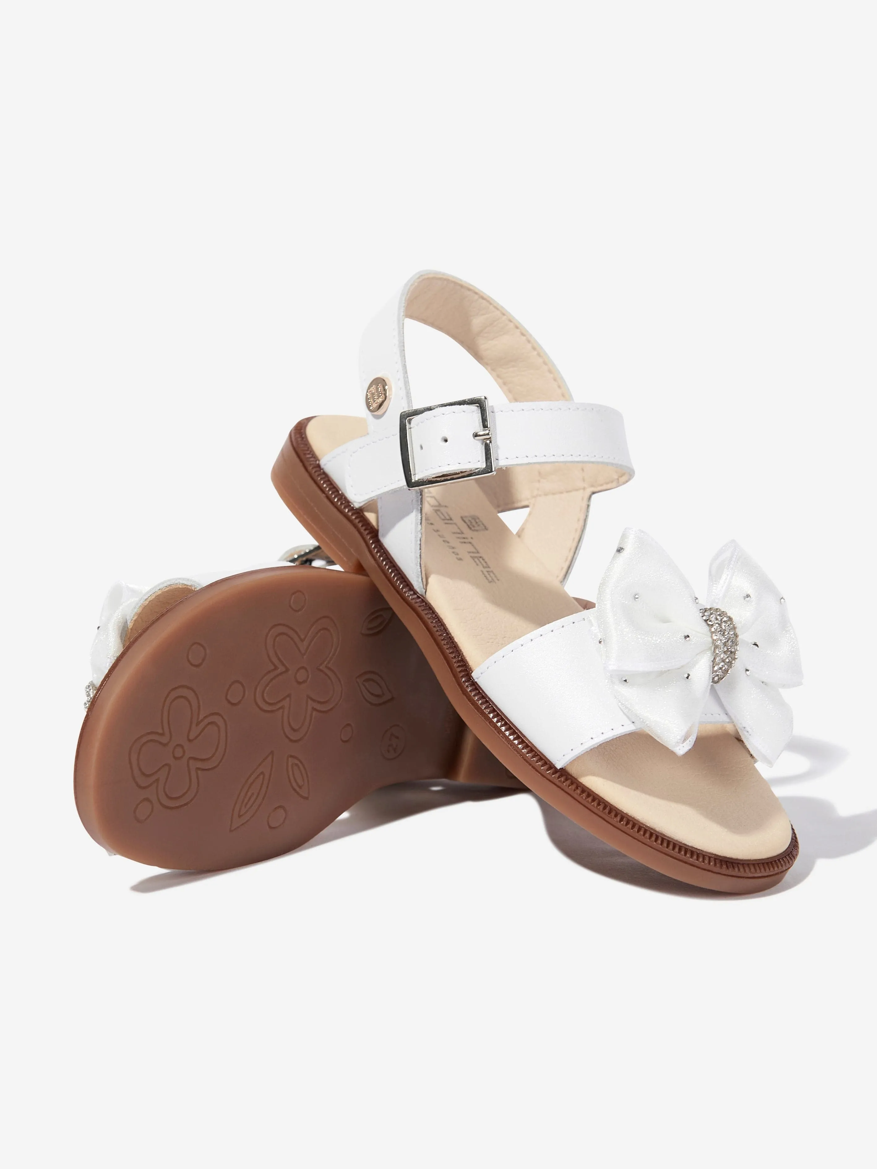 Girls Bow Sandals in White