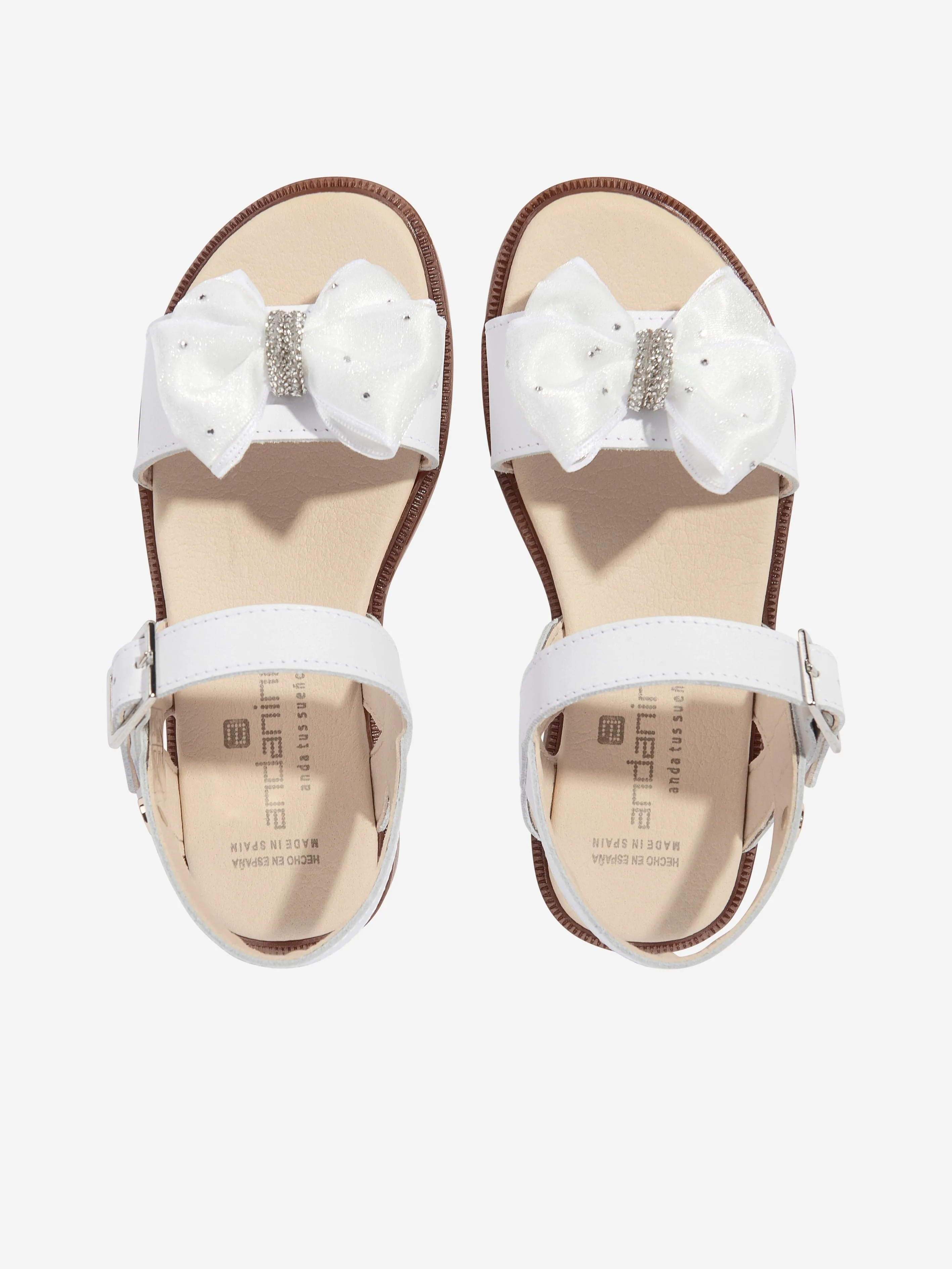 Girls Bow Sandals in White