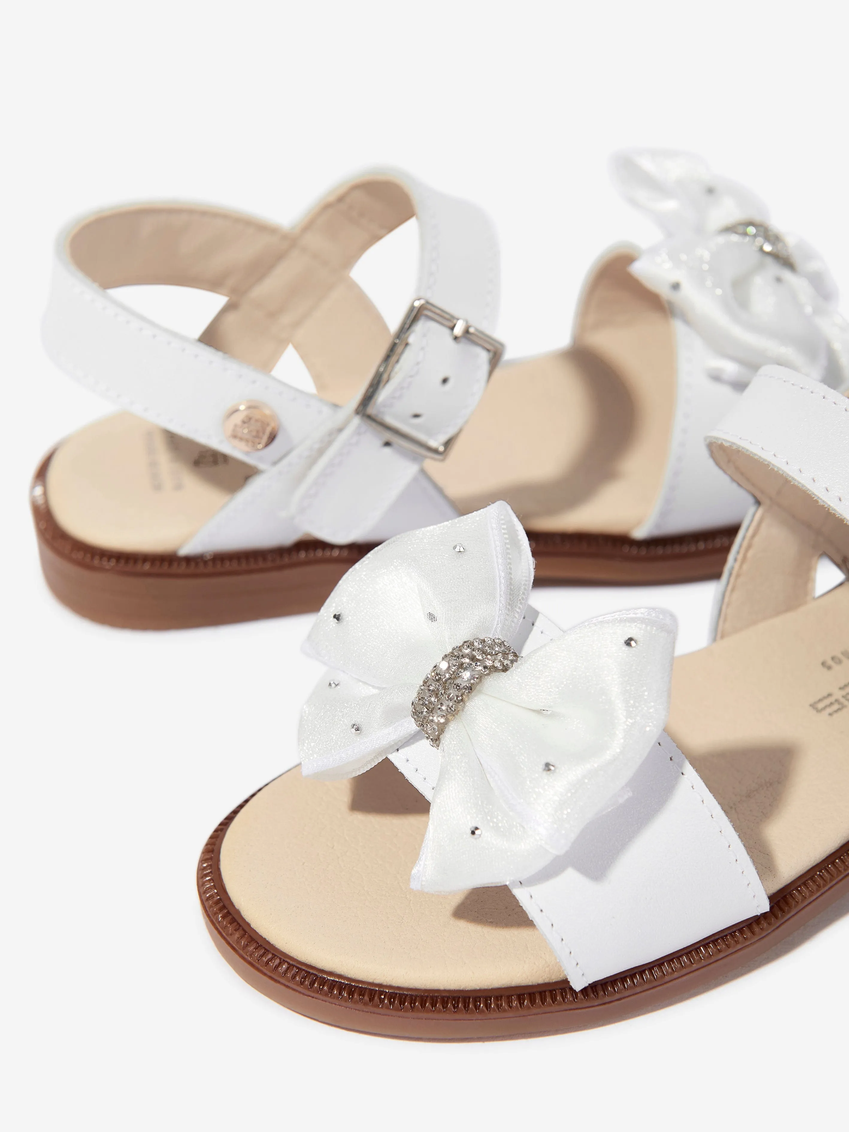 Girls Bow Sandals in White