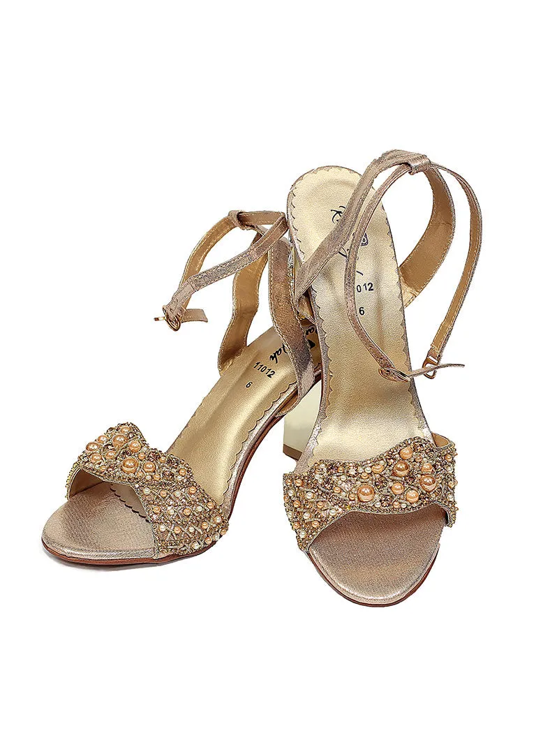 Golden Color Formal Sandals-RS25