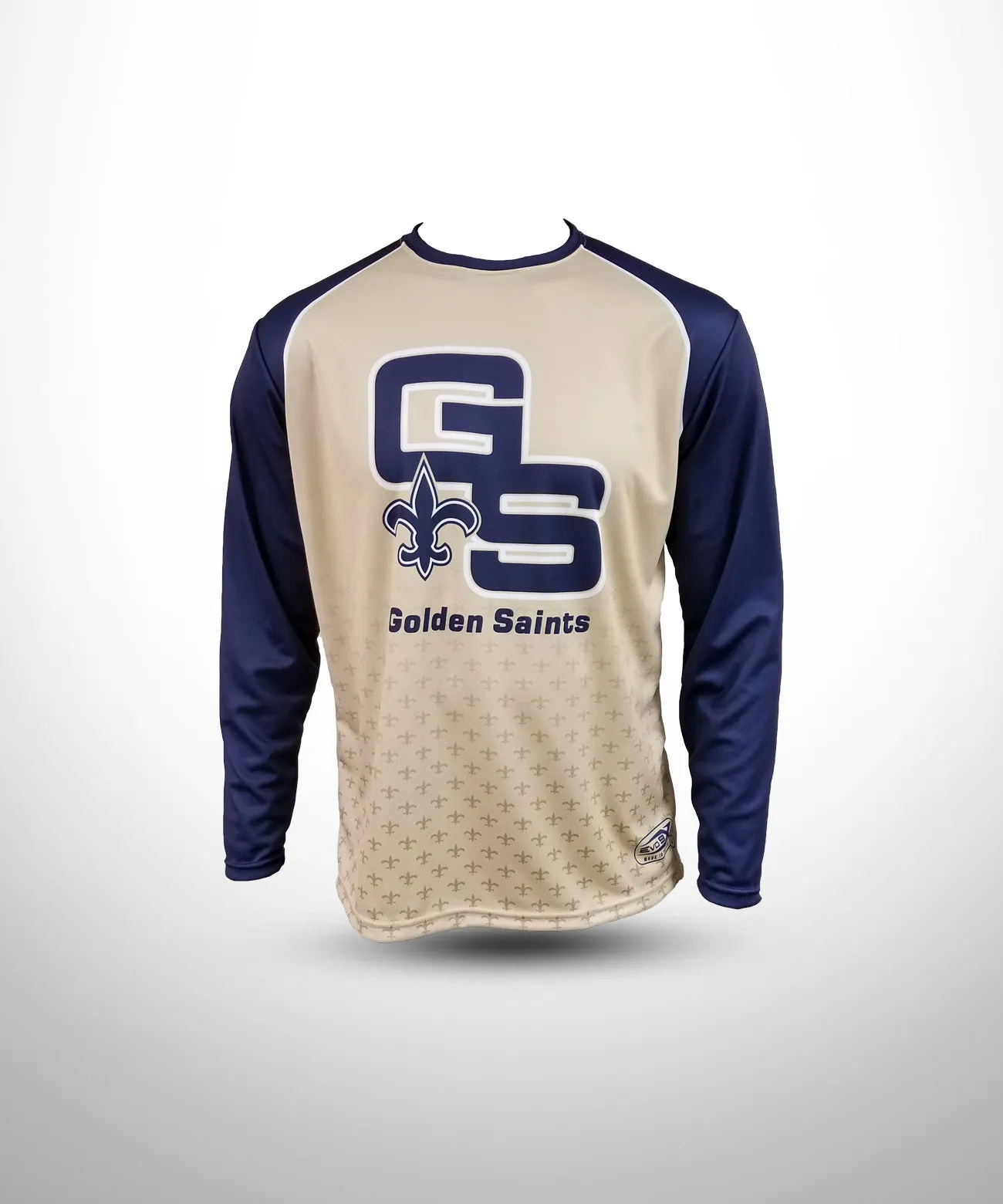 GOLDEN SAINTS Football Sublimated Crew Neck Short Long Jersey VG NV