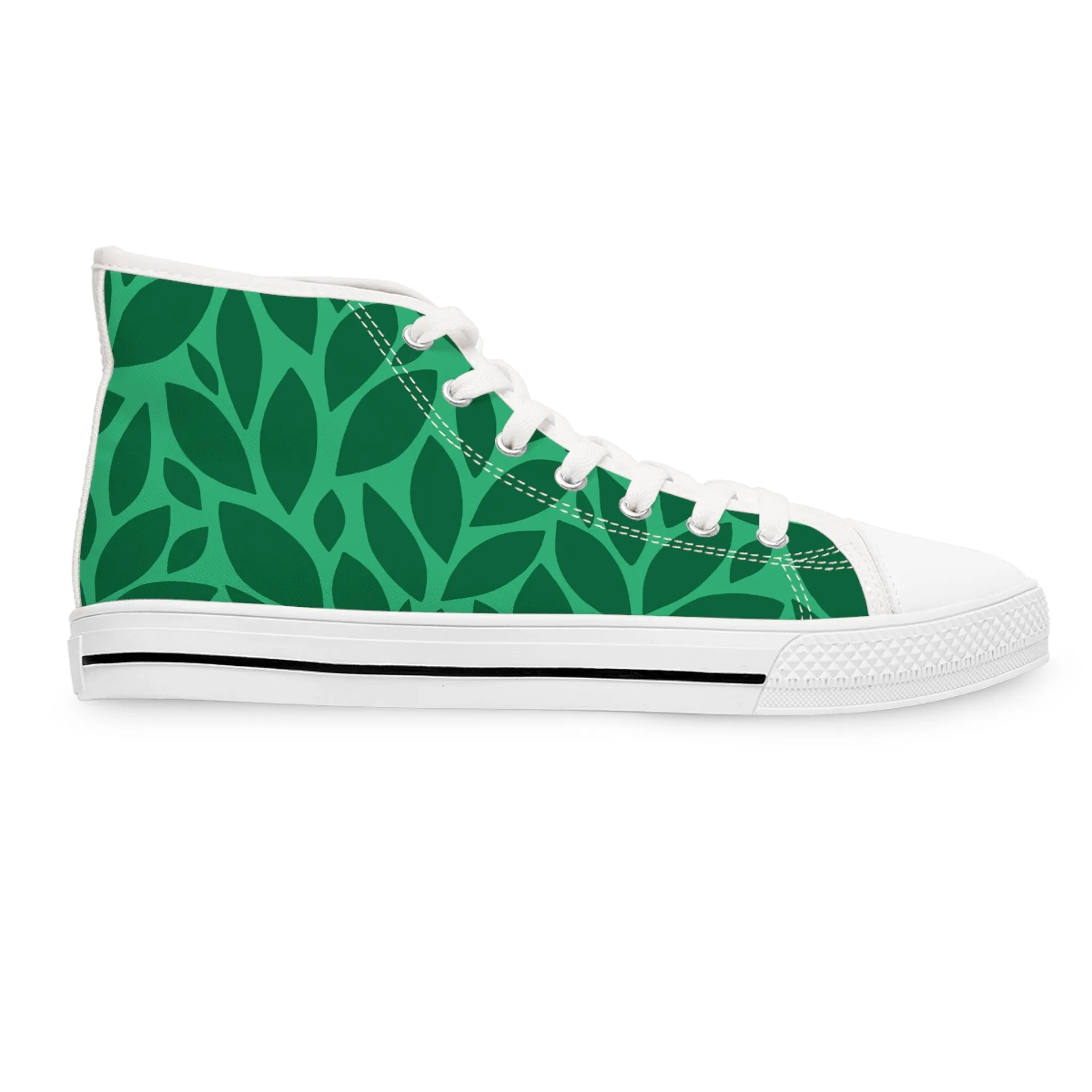 Green Leaves Women's High Top Sneakers