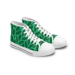 Green Leaves Women's High Top Sneakers