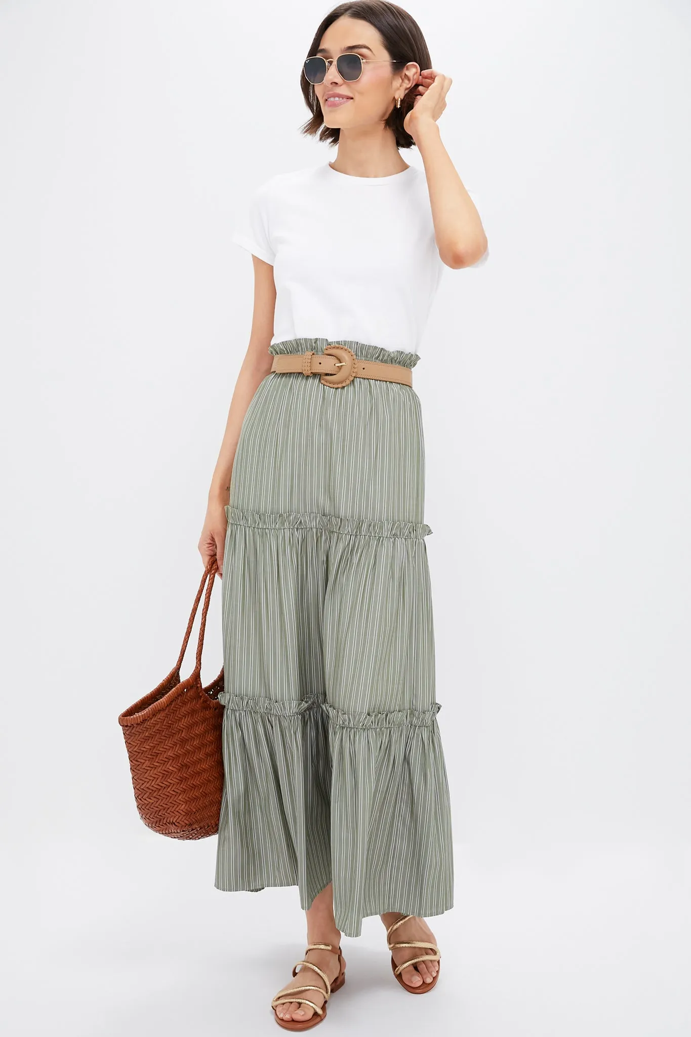 Green Stripe Prado Skirt