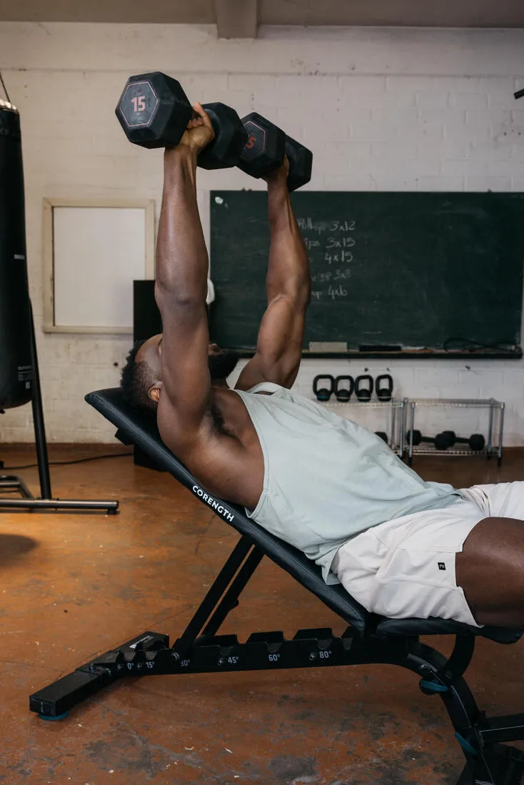 Haltères de cross training et musculation 15 kg - Dumbbell hexagonale noire