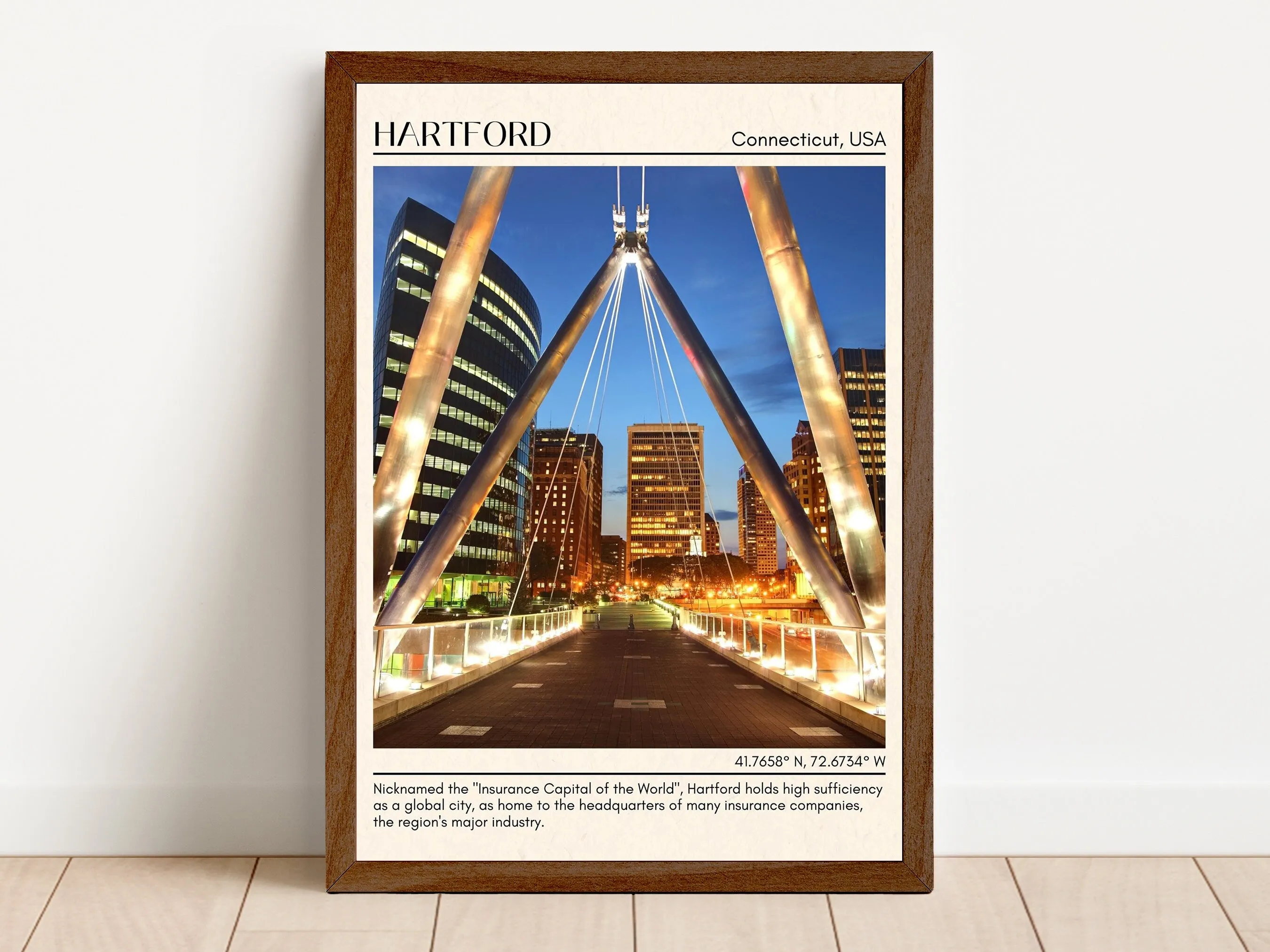Hartford Minimal Wall Art, Connecticut, USA