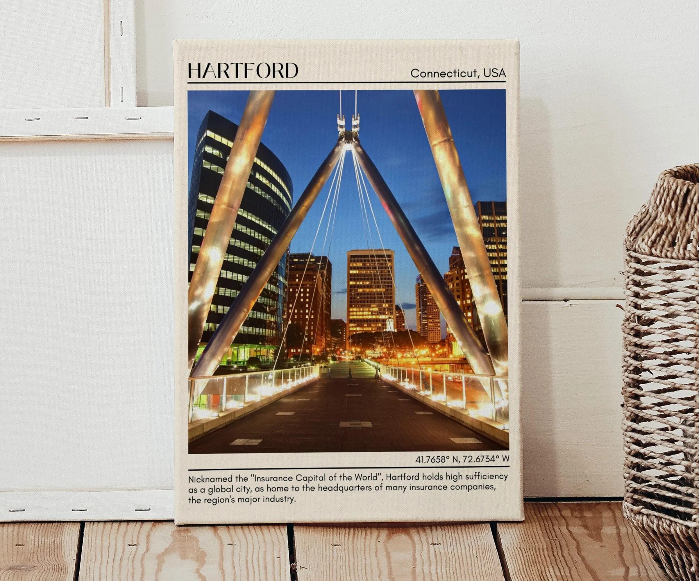 Hartford Minimal Wall Art, Connecticut, USA