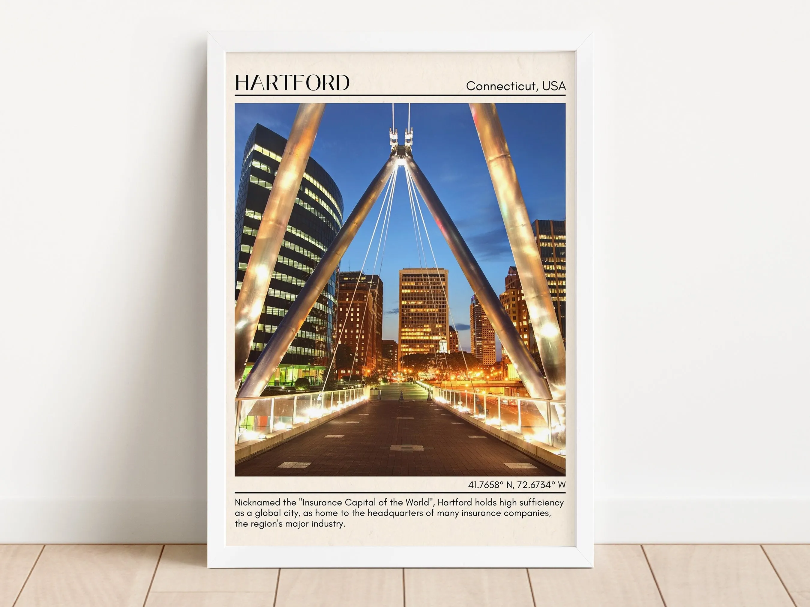 Hartford Minimal Wall Art, Connecticut, USA