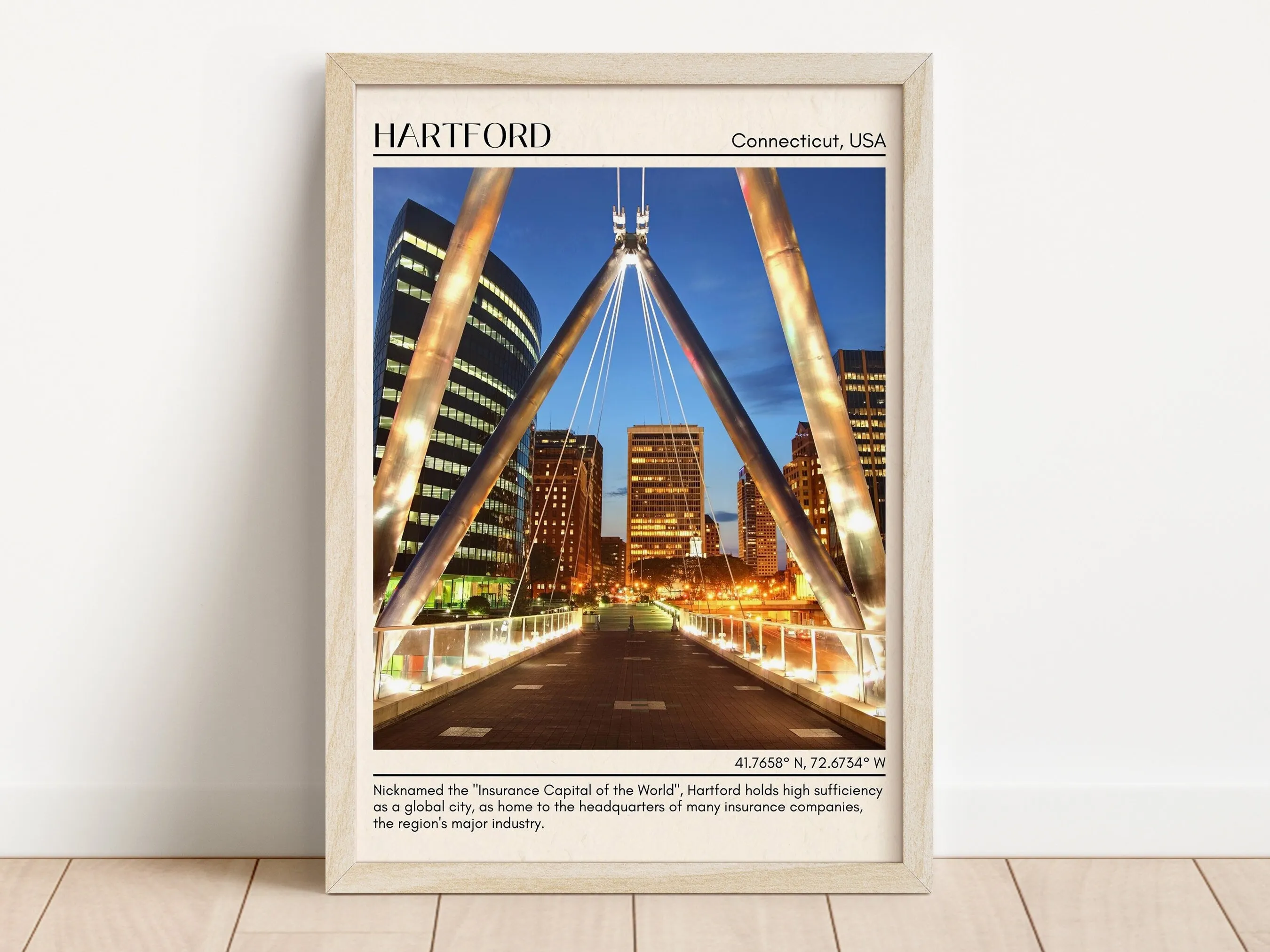 Hartford Minimal Wall Art, Connecticut, USA